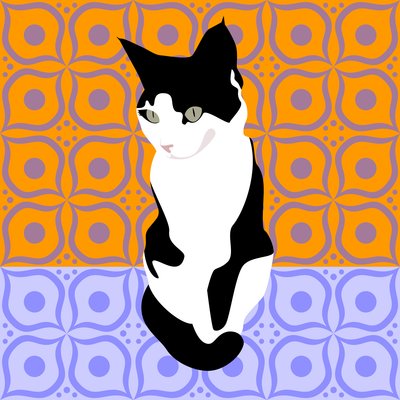 Gatto su piastrelle marocchine da Claire Huntley