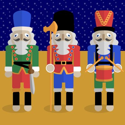 schiaccianoci di Natale - simboli di buona fortuna da Claire Huntley