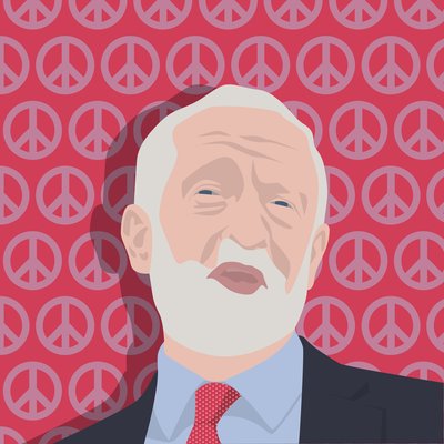 Ritratto di Jeremy Corbyn da Claire Huntley