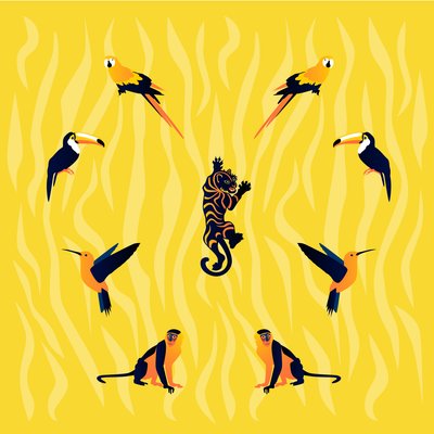 Animali giallo-nero da Claire Huntley