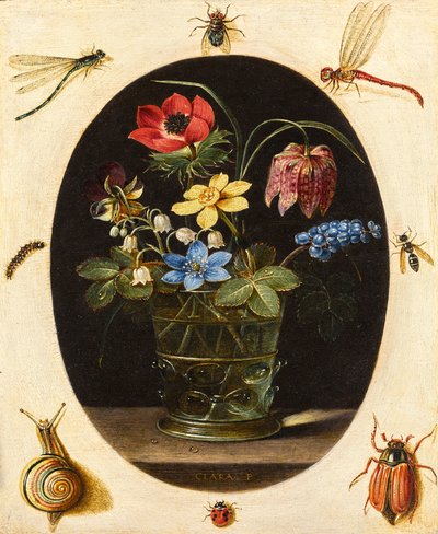 Natura morta con fiori circondati da insetti e una lumaca da Clara Peeters