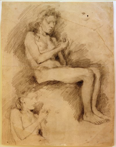 Studi di nudo di una ragazza seduta da Clara Siewert