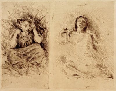 Infanzia / Ragazza con collana di sorbo (?) Ricamo / Risveglio da Clara Siewert