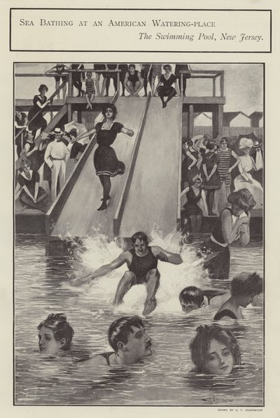 Bagno in mare in una piscina nel New Jersey, Stati Uniti da Clarence F. Underwood