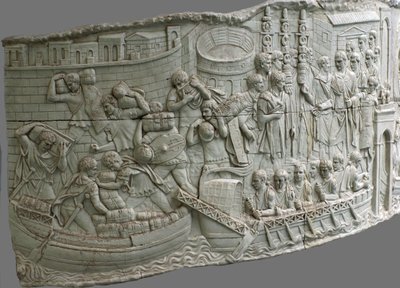 Le Galee Romane. Dettaglio del rilievo della Colonna di Traiano, I-II secolo da Classical Antiquities