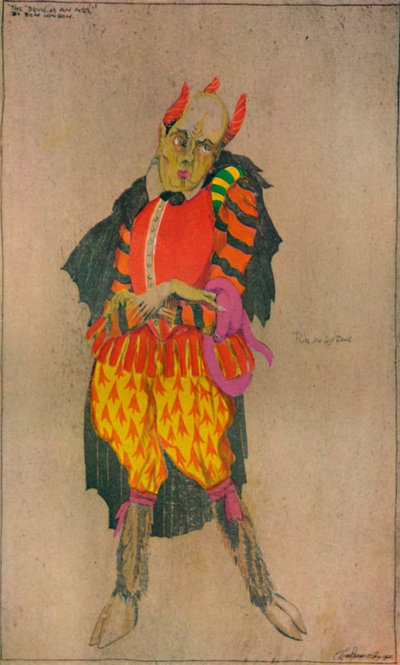 Design per costume in Il diavolo è un asino di Ben Jonson, c1927 da Claud Lovat Fraser