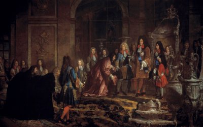 Riparazione fatta a Re Luigi XIV dal Doge di Genova nella Galleria degli Specchi a Versailles, 15 maggio da Claude Guy Halle