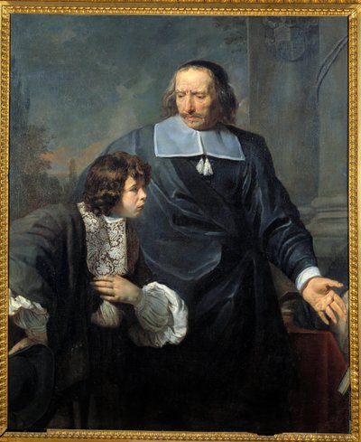 Un precettore e il suo allievo. Dipinto di Claude Lefebvre (1632-1675) da Claude (after) Lefebvre