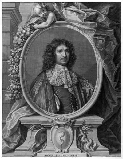 Ritratto di Jean Baptiste Colbert (1619-1683) di Benoît I Audran dopo Claude Lefebvre, Incisione del 1709 da Claude (after) Lefebvre