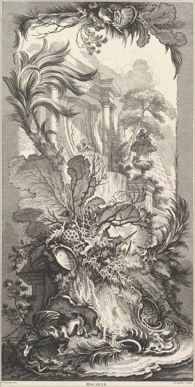 Giardino roccioso Rocaille, ca. 1737 da Claude Augustin Duflos