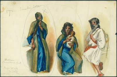 Carbonai beduini, Monte Carmelo, vicino a Haifa, 1873 da Claude Conder