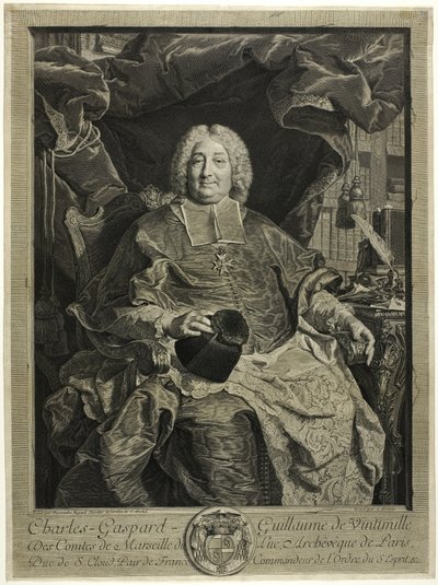 Ritratto di Charles-Gaspard-Guillaume de Vintimille, Arcivescovo di Parigi da Claude Drevet