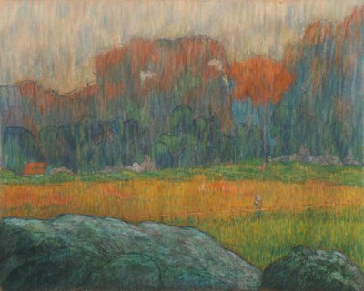 Paesaggio con figura e case da Claude Emile Schuffenecker