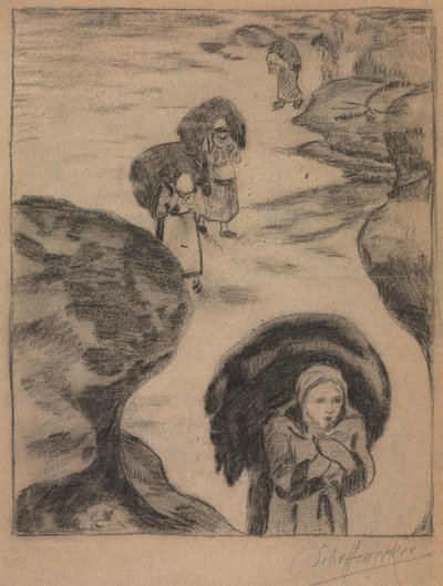 Raccoglitori di alghe, Yport da Claude Emile Schuffenecker