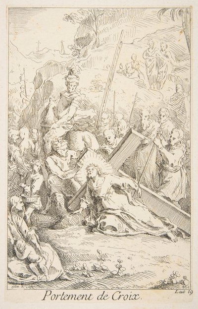Portare la Croce da Claude Gillot, Jacques Gabriel Huquier