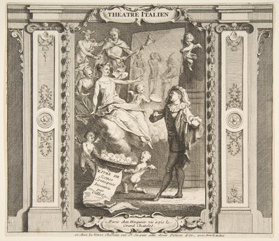 Frontespizio per Teatro Italiano da Claude Gillot, Jacques Gabriel Huquier