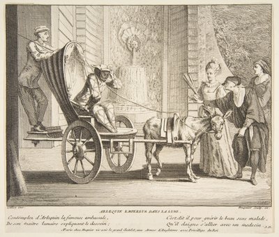 Arlecchino, Imperatore sulla Luna da Claude Gillot, Jacques Gabriel Huquier