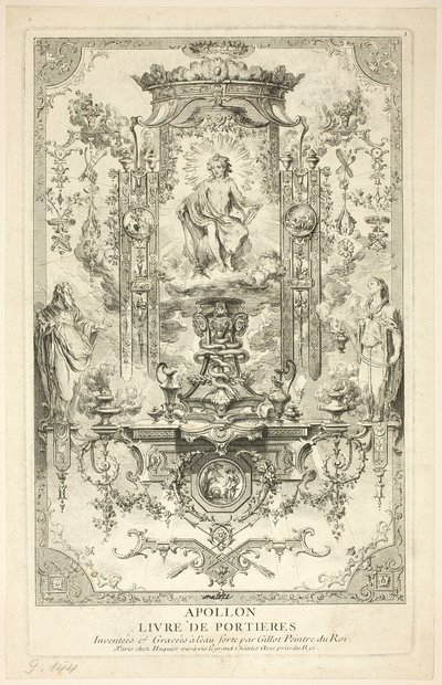 Apollo, da Livre de Portieres da Claude Gillot