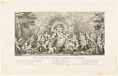 Festa del Dio Pan, celebrata dai silvani da Claude Gillot