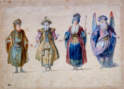 Quattro preti di teatro da Claude Gillot