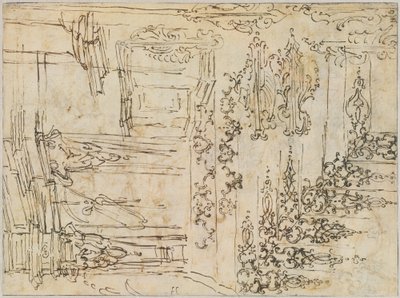 Studi di ornamenti e architettura da Claude Gillot