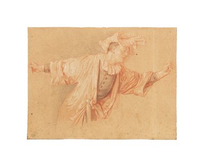Studio per Scaramouche, con le braccia tese, c. 1707 da Claude Gillot