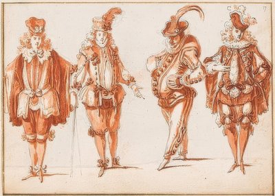 Quattro figure in costume da Claude Gillot