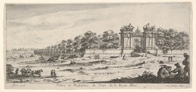 Vista del cancello della residenza della Regina Madre, dalla serie Vedute e nuove da Claude Goyrand