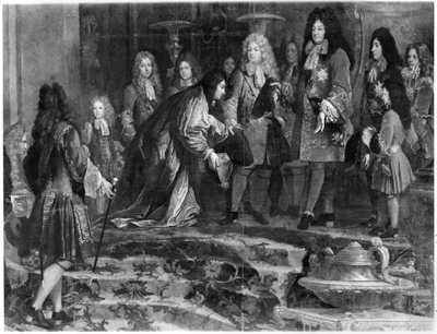Il Doge di Genova offre le sue scuse a Luigi XIV (1638-1715) il 15 maggio 1685, 1715 (dettaglio) da Claude Guy Halle