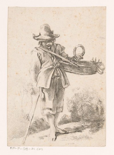 Giovane venditore di prodotti da forno in un paesaggio da Claude Henri Watelet