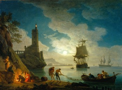 Un porto al chiaro di luna da Claude Joseph Vernet