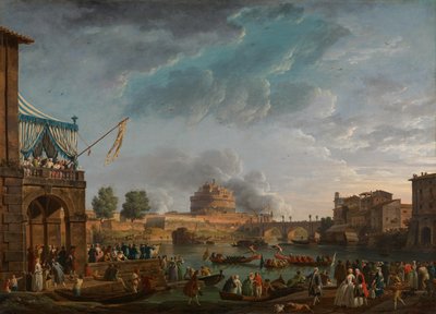 Una gara sportiva sul Tevere da Claude Joseph Vernet