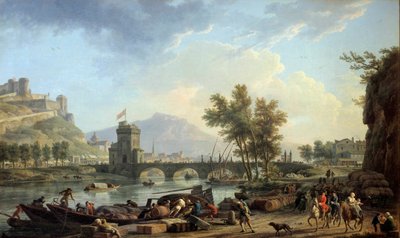 Gli approcci di un trapano nel 1774 Dipinto di Joseph Vernet (1714-1789) 1774 Montpellier, Museo Fabre da Claude Joseph Vernet