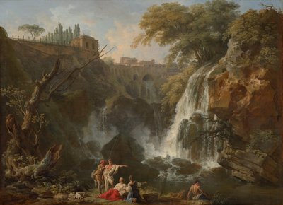 Le cascate di Tivoli, con la villa di Mecenate, c.1740-50 da Claude Joseph Vernet