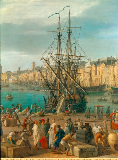 Il porto di Marsiglia nel XVIII secolo (dettaglio) da Claude Joseph Vernet
