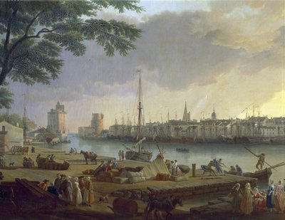 Veduta del porto di La Rochelle Dipinto di Joseph Vernet (1714-1789), particolare da Claude Joseph Vernet
