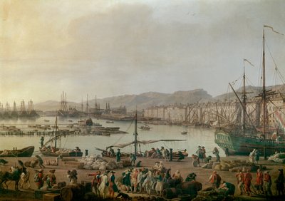 Veduta del porto di Tolone (dettaglio). Dipinto di Joseph Vernet da Claude Joseph Vernet