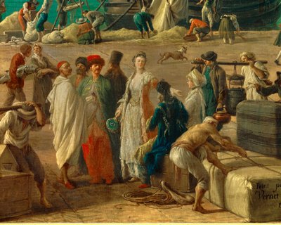 Il porto di Marsiglia nel XVIII secolo (dettaglio) da Claude Joseph Vernet
