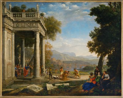 David sacre roi par Samuel - Davide incoronato da Samuele ... da Claude Lorrain (1600-82)