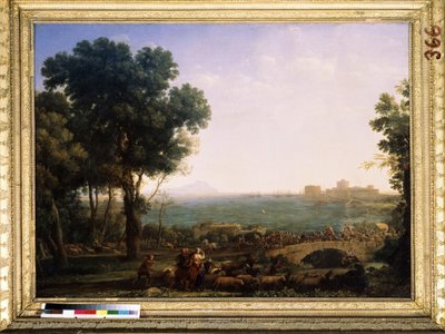 Scena di battaglia su un ponte da Claude  Lorrain