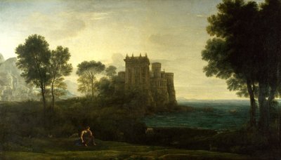 Paesaggio con Psiche davanti al palazzo di Cupido o il castello incantato da Claude Lorrain