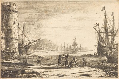 Porto con una grande torre da Claude Lorrain