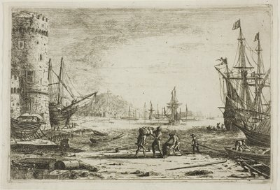 Porto con una grande torre da Claude Lorrain