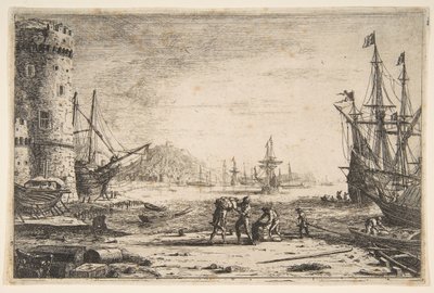 Porto con una grande torre da Claude Lorrain