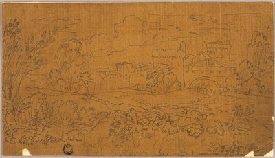 Paesaggio con città murata da Claude Lorrain