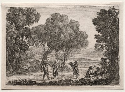 Paesaggio con una danza di campagna, piccola lastra da Claude Lorrain