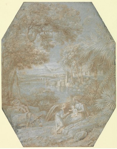 Paesaggio con la Sosta durante la Fuga in Egitto da Claude Lorrain