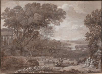 Paesaggio con il riposo durante la fuga in Egitto, 1660 da Claude Lorrain