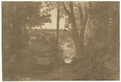 Paesaggio con vista tra gli alberi da Claude Lorrain