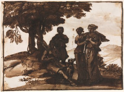 Scena pastorale con figure classiche, c. 1640-1645 da Claude Lorrain